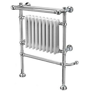 Полотенцесушитель напольн. с белым эмал.радиат. 680(600)хh972х295мм, (цв. бронза), (эл.+Box, 230V, 150W, подкл.справа!!!), креп/комп.,  ZZ Margaroli Armonia 9-502 Old Brass+пл (Эл.+Box)