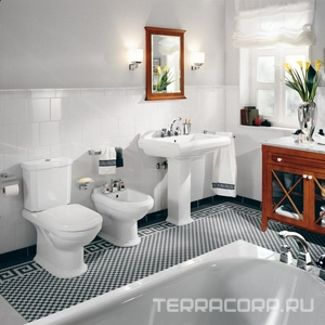 Биде напольное 370х575мм, 1 отв. д/смес., крепл. к полу в компл., (R1 white alpin ceramicplus),  ZZ Villeroy & Boch Hommage 744200R1