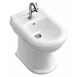 Биде напольное 370х575мм, 1 отв. д/смес., крепл. к полу в компл., (R1 white alpin ceramicplus), Hommage ZZ