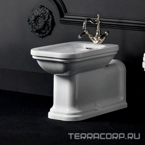 Биде 37х65см, удлинённое, с 1 отв.д/смес., без крепл.к полу арт.7603 хх, (накладка отверстия перелива цв.хром),  ZZ Kerasan Waldorf 4120 K1