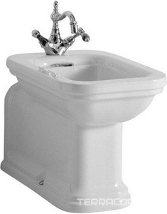 Биде 37х65см, удлинённое, с 1 отв.д/смес., без крепл.к полу арт.7603 хх, (накладка отверстия перелива цв.хром),  ZZ Kerasan Waldorf 4120 K1