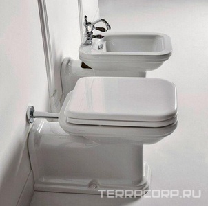 Биде 37х65см, удлинённое, с 1 отв.д/смес., без крепл.к полу арт.7603 хх, (накладка отверстия перелива цв.хром),  ZZ Kerasan Waldorf 4120 K1