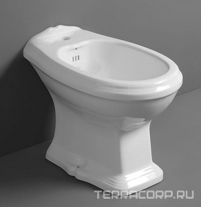 Биде напольное 360х570хh390мм, 1 отв. д/смес., (без желоба по периметру), БЕЗ креплен.к полу, (цв. белый)  ZZ Simas Arcade AR 833