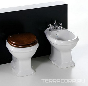 Биде напольное 360х570хh390мм, 1 отв. д/смес., (без желоба по периметру), БЕЗ креплен.к полу, (цв. белый)  ZZ Simas Arcade AR 833