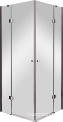 Душ. уголок 900х900хh1950мм, квадратный, 2 расп.двери, вход 780мм, с 2-мя неподв.сегм., (стекло прозр. 6мм, фурн/хром), Verona ZZ
