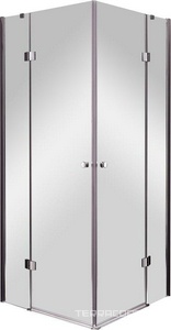Душ. уголок 900х900хh1950мм, квадратный, 2 расп.двери, вход 780мм, с 2-мя неподв.сегм., (стекло прозр. 6мм, фурн/хром),  ZZ Cezares Verona VERONA-A-2-90-C-Cr