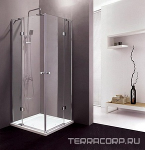Душ. уголок 900х900хh1950мм, квадратный, 2 расп.двери, вход 780мм, с 2-мя неподв.сегм., (стекло прозр. 6мм, фурн/хром),  ZZ Cezares Verona VERONA-A-2-90-C-Cr
