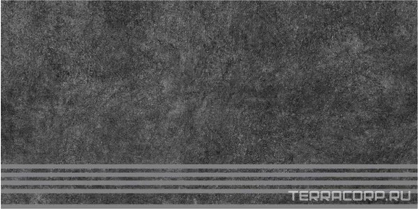 Ступени Kerama Marazzi Королевская дорога Ступень  черный обрезной  30x60 Черный 