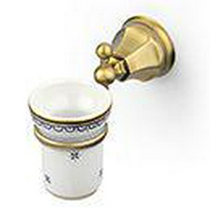 Стакан настенный, (белая керамика, держатель цв. бронза),  ZZ Nicolazzi Teide 1488  BZ 05