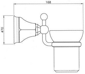 Стакан настенный, (белая керамика, держатель цв. бронза),  ZZ Nicolazzi Teide 1488  BZ 05