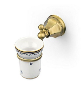 Стакан настенный, (белая керамика, держатель цв. бронза),  ZZ Nicolazzi Teide 1488  BZ 05