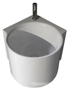 Раковина угловая 40(50,3)х40(50,3)хh37,5см, для устан.на столешн. или навесная, с д/к и и фитингом для сифона в компл., (матер. Ceramlux),  ZZ Antonio Lupi Corner Corner