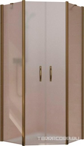 Душевое ограждение пятиугольное EFA-pen Lux 100x100 см схема 223, профиль бронза стекло сатин, БЕЗ поддона ZZ Vegas Glass AFA-Pen EFA-pen Lux 100*100 05 10