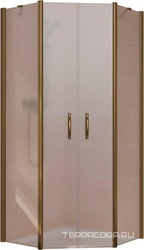 Душевое ограждение пятиугольное EFA-pen Lux 100x100 см схема 223, профиль бронза стекло сатин, БЕЗ поддона ZZ