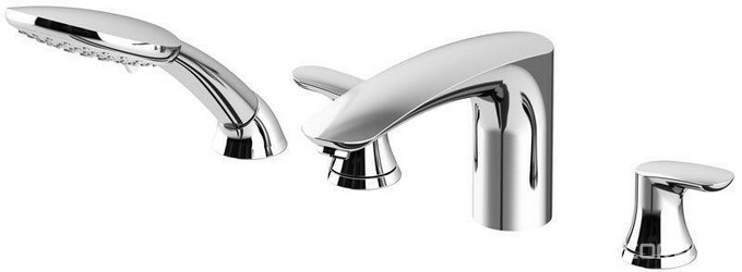 Смеситель для ванны на 4 отв. установка на борт ванны,  хром ZZ