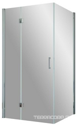 Душевое ограждение AFP-Fis, 100x100x1900 мм, левая, профиль глянцевый хром, стекло прозрачное, БЕЗ поддона ZZ