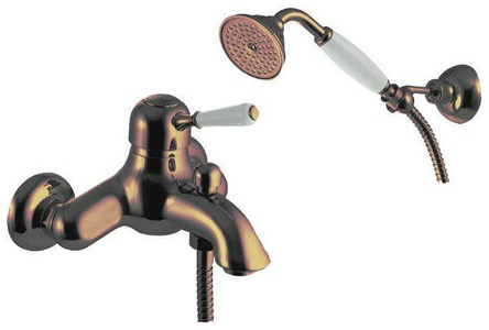Смеситель для ванны, (лейка д/д, шланг, кронштейн в компл.), (цв. бронза),  ZZ Fima Carlo Frattini Bell F3364BR