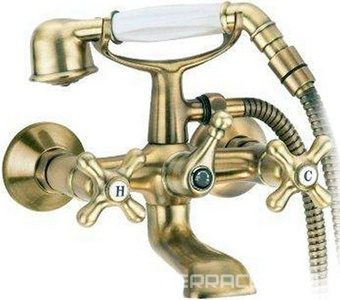 Смеситель для ванны, (класcический излив) душевая лейка, шланг в компл., (цв. бронза),  ZZ Cezares Retro RETRO-C-VD2-02