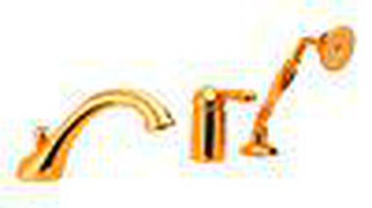 Смеситель д/в, встрав. в борт на 3 отв., лейка, шланг, кронштейн в компл., (цв. бронза, ручка El Capitan),  ZZ Nicolazzi Classico 3414 BZ 75