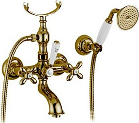 Смеситель для ванны, (лейка, шланг, кронштейн в компл.), (цв. золото) Avebury ZZ