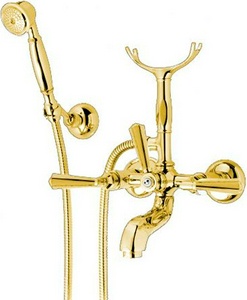 Смеситель для ванны с душевым гарнитуром и кронштеном (цв.латунь), Nicolazzi ZZ Nicolazzi Teide 1902 GB 05