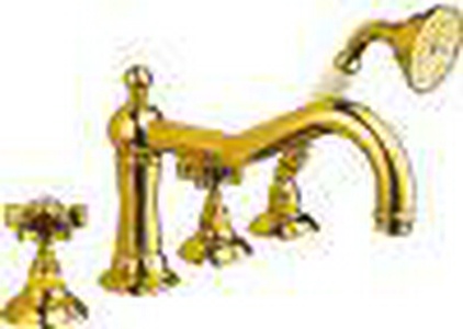 Смеситель для ванны, встраиваемый на 4 отв. (цв.гальван.золото, ручки Dames Anglaises), Nicolazzi ZZ Nicolazzi Classical luxury 1449 GB 18