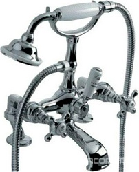 Смеситель для ванны, установка на борт, на 2отв., лейка, шланг в компл., (цв.латунь), Austin ZZ