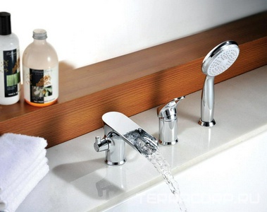 Смеситель врезной для ванны на три отверстия , хром ZZ Lemark Omega LM3145C