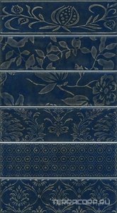 Керамическая плитка Kerama Marazzi Кампьелло Панно  синий (из 6 частей 8,5х28,5)XX28.5х51 Синий 