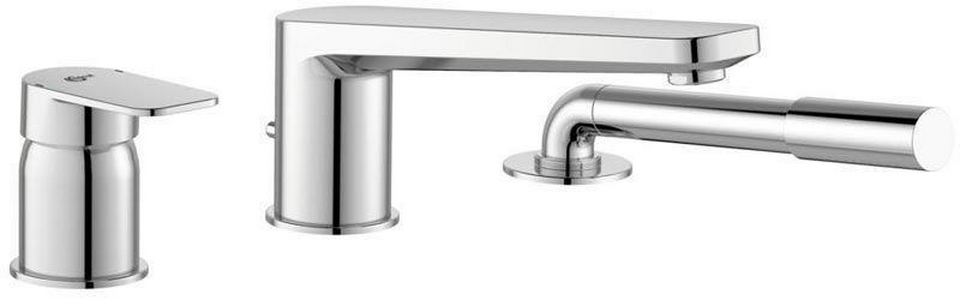 Смеситель для ванны, встраиваемый в борт на 3 отв., лейка, шланг 150см в компл., (цв.хром),  ZZ Ideal Standard Tonic II A6348AA