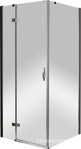 Душевой уголок 900х900хh1950мм, квадрат, "Левый" распаш. дверь слева, с неподв.стенкой (стекло прозр. 6мм, фурн/хром),  ZZ Cezares Bergamo BERGAMO-A-1-90-C-Cr-L