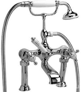 Смеситель на ванну с душ.гарн., (устан. на борт ванны, на 2 отв.), (хром)  ZZ Devon & Devon Victorian IBV533PCR