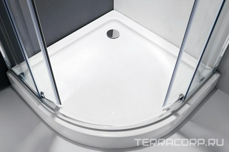 Душ. уголок 900х900хh1950мм, 1/4 круга, R550мм, 2 расп.двери, вход 730мм, с 2-мя неп.сегм., (стек/проз. антикальц. покр., 6мм, фурн/хром), ZZ Cezares Crystal CRYSTAL-R-2-90-C-Cr-IV