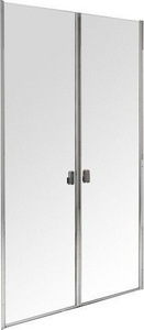 Двери для душа распашные, -120, 2-х элементные, профиль блестящий хром, стекло прозрачное ZZ Ravak CSDL2 0QVGCC0LZ1
