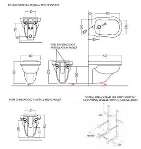 Биде подвесное 345х560мм, 1 отв. д/смес.,  ZZ Devon & Devon Blues IBBID1FSBLUES