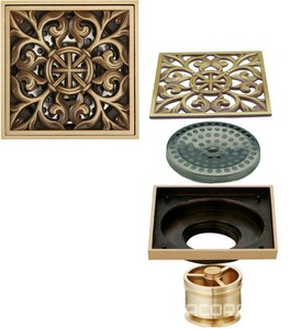 Трап сливной CANYON d40, с декоративной решеткой 100х100 мм, с мех-м обратным клапаном, бронза XX Veragio Canyon VR.CAN-2061.BR
