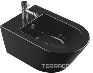 Биде подвесное 550х350хh350мм, крепл в компл., чёрная керамика,  Zero ZZ