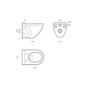 Унитаз подвесной Attica Luxe 490*380*340, крышка микролифт, без комплекта крепежа, белый Sanita Luxe Attica luxe WC.WH/Attica/DM/WHT.G/S1 / ATCSLWH0104
