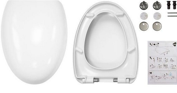 Подвесной унитаз "" с сиденьем дюропласт, микролифт Sanita Luxe Ringo WC.WH/Ringo/DM/WHT.G/S1 (RNGSLWH0104)