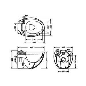Подвесной унитаз "" с сиденьем дюропласт, микролифт Sanita Luxe Ringo WC.WH/Ringo/DM/WHT.G/S1 (RNGSLWH0104)