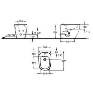 Биде 360х560мм, напольное, крепёж в компл.,  ZZ Geberit Citterio 500.538.01.1
