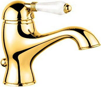 Смеситель для раковины, с д/к, (цв. золото, ручка Petit Mont Blanc),  ZZ Nicolazzi Classico 3402 GO 76