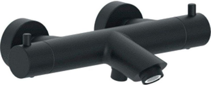 Смеситель-термостат для ванны, (цв.черный матовый),  ZZ Paffoni Light LIQ022NO