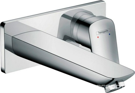 Смеситель для раковины, встраиваемый в стену, излив 195мм, внешняя часть, БЕЗ скрытой арт.13622180, (цв.хром),  Hansgrohe Logis 71220000