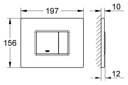 Накладная панель "Skate Cosmopolitan" , 2 объема смыва + старт/стоп, горизонтальная, нержавеющая сталь ZZ Grohe Grohedal 38776SD0