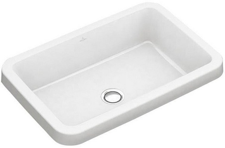 Раковина встраиваемая снизу, прямоугольная 540(615)х340(415)h170мм, без отв.д/смес, с переливом, крепл.в компл.,(цв.01 white),  ZZ Villeroy & Boch Architectura 41776001