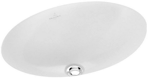 Раковина 615х415мм, устан. под столешницу с переливом, без отв. д/смес., крепл. в компл., (01 white)  ZZ Villeroy & Boch Evana 61440001