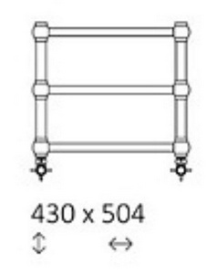 Полотенцесушитель (на электику и закрытую систему отопл.,без комплектующих), (цв.хром),  h430x504мм ZZ Terma Retro RETRO 430/504  / цв.хром