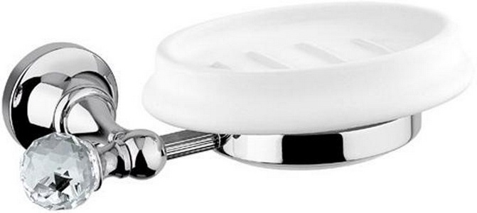 Мыльница настенная керамическая, (цв.хром, Swarovski),  ZZ Cezares Olimp OLIMP-SOD-01-Sw