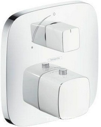 Термостат с запорным вентилем, на 1 потреб., (встраив.,наружная часть, расход воды 26л/мин), (БЕЗ Ibox арт. 01800180), цв.хром PuraVida XX